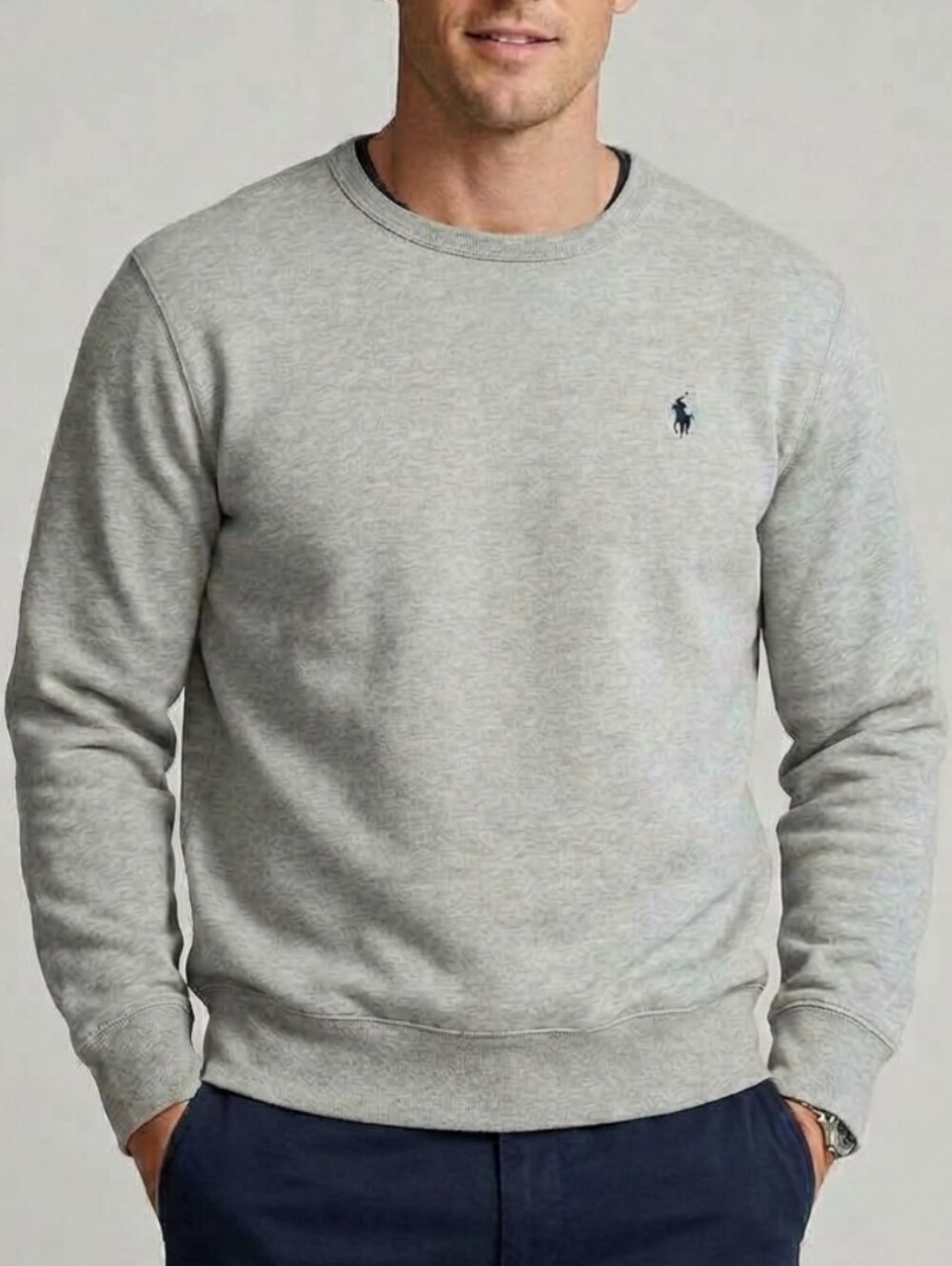 Polo by Ralph Lauren Light Gray Crewneck Pullover Sweatshirt